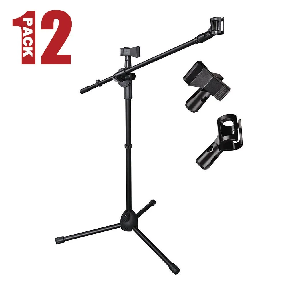 TheLAShop Mic Stand Boom Arm Dual Mic Mounts Height 2'8" to 5'11"