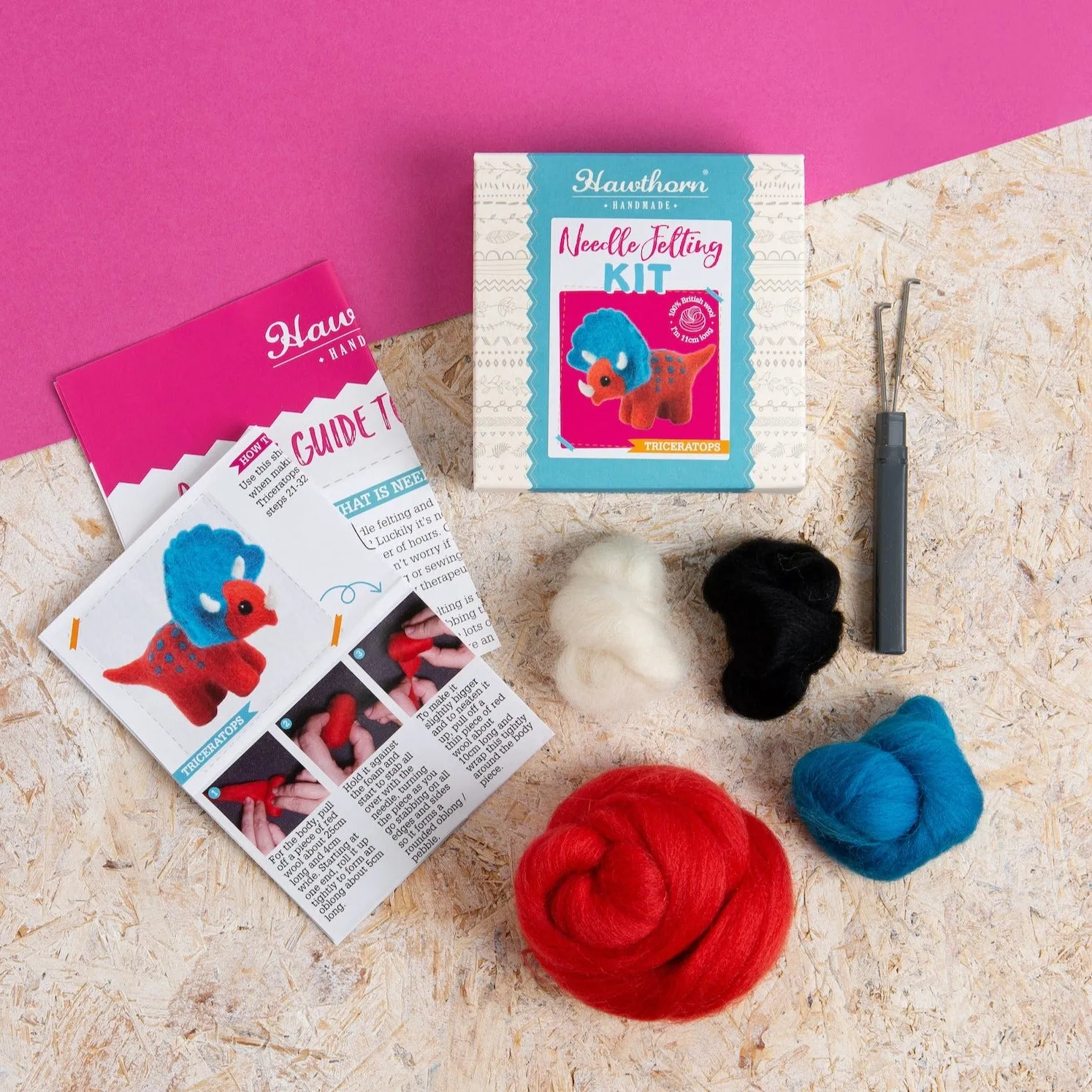 Triceratops Needle Felting Kit