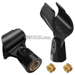 Universal Microphone Clip Holder with 5/8" Male to 3/8" Female Screw Adapter - Brand New