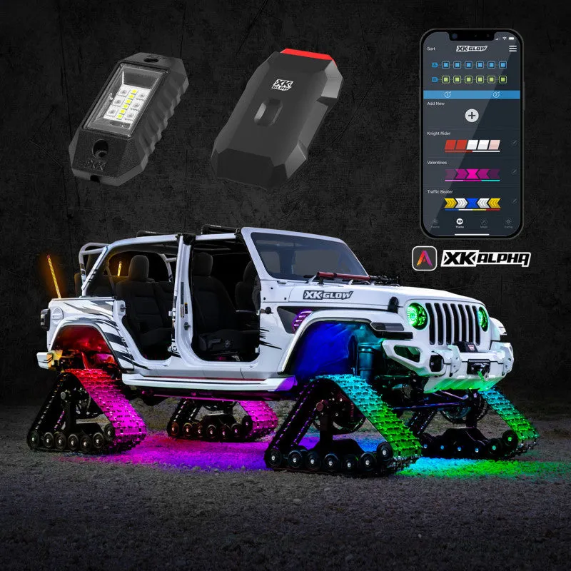 XK Glow RGBW Addressable LED Rock Light Kits Standard XKalpha App Controlled