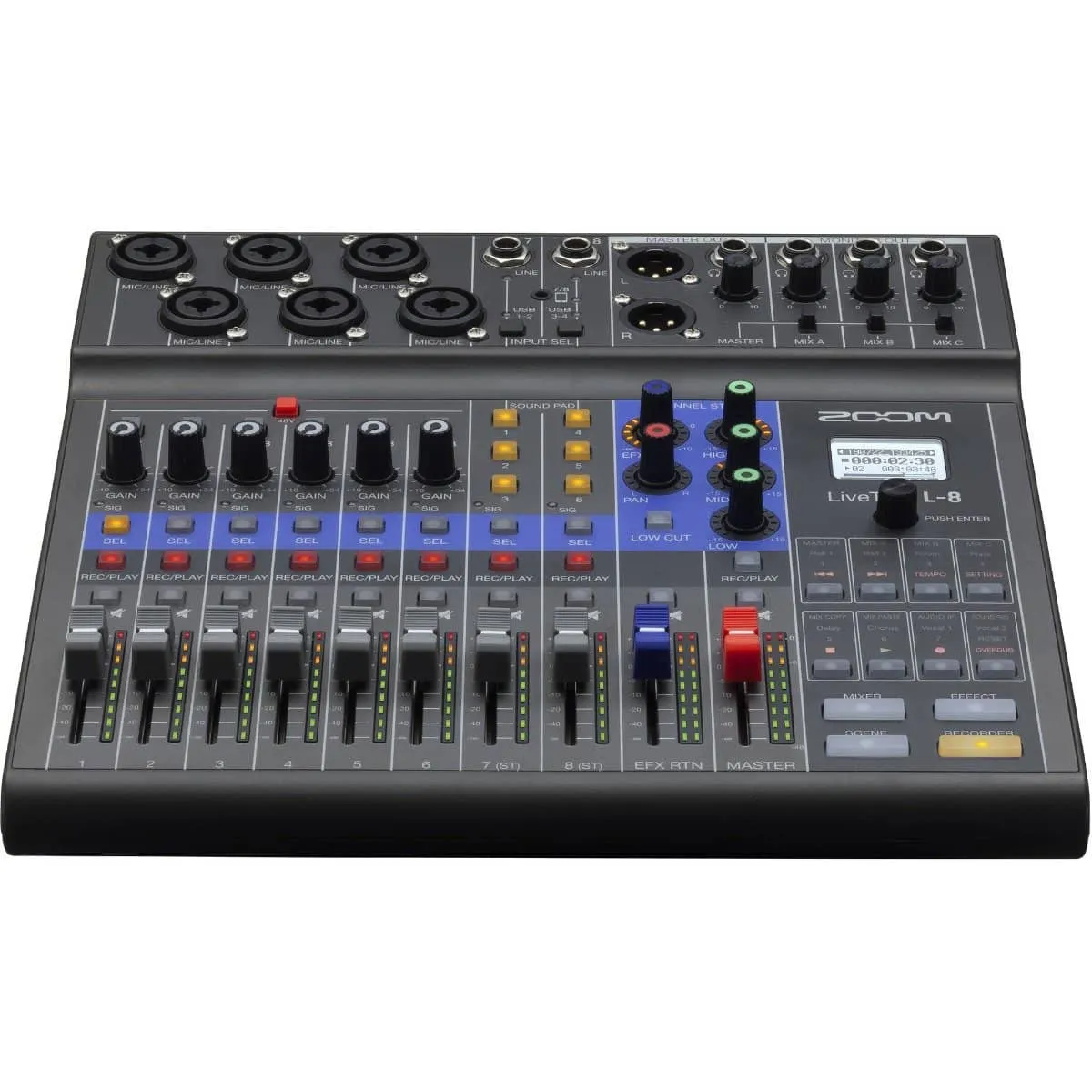 Zoom LiveTrak L-8 Portable 8-Channel Digital Mixer and Multitrack Recorder