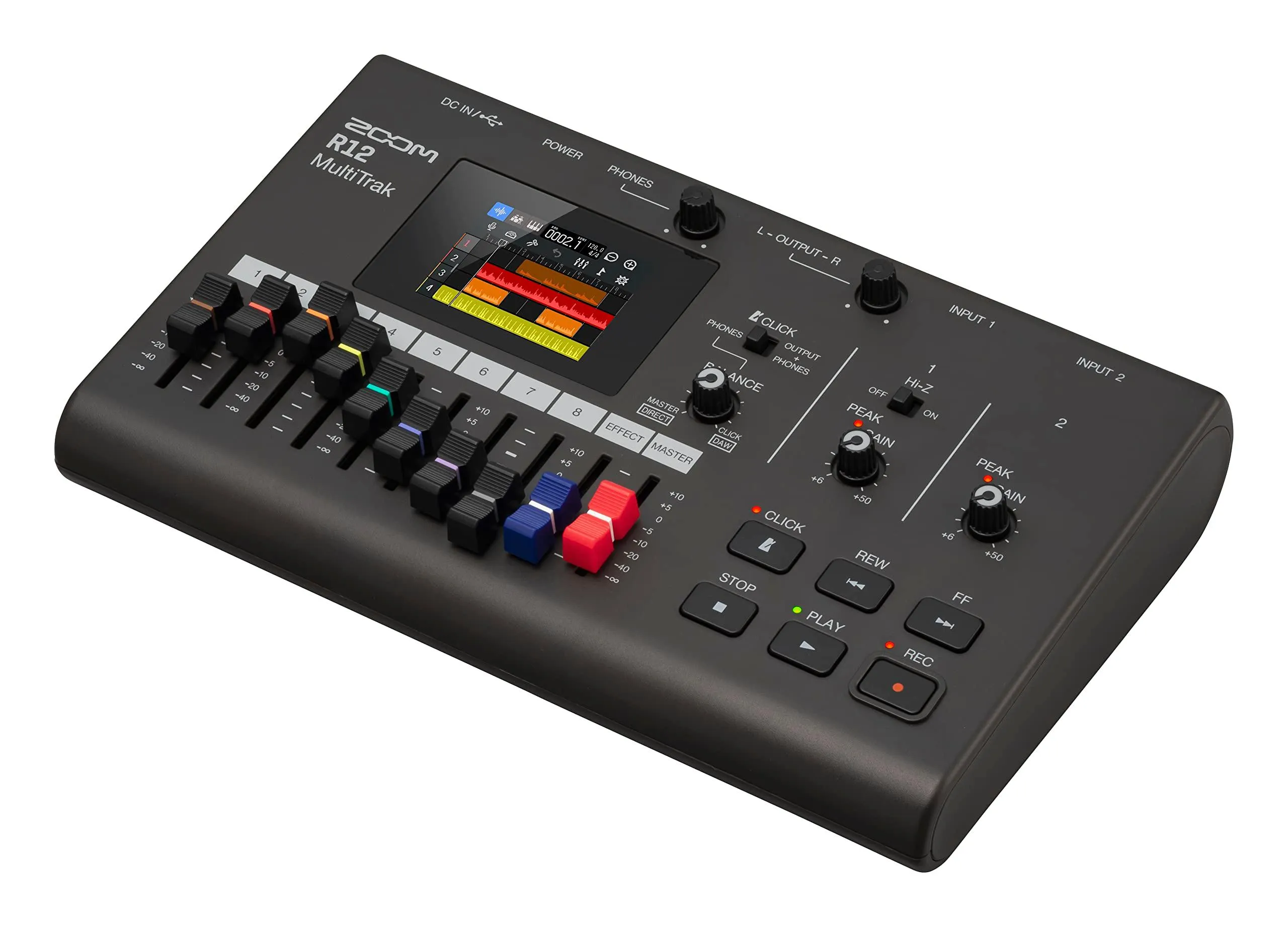 Zoom R12 Multi Track Portable Recorder, with Touchscreen, Onboard Editing, 8 Tracks.